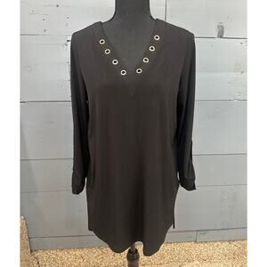 Michael Kors Black Tunic Blouse Size Small